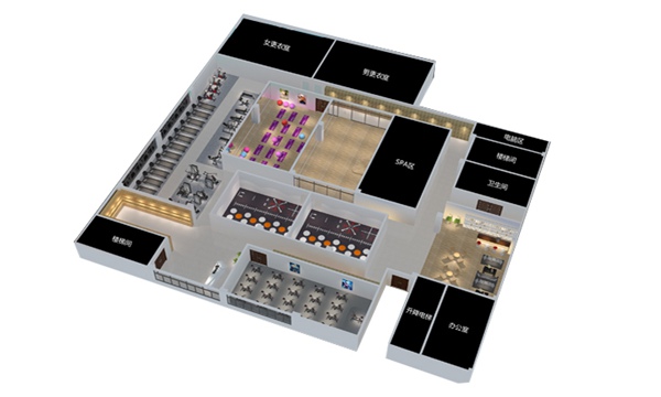 1700平方健身房配置方案-广西星空xk体育健身器材有限公司