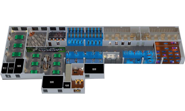 1200平方健身房配置方案-广西星空xk体育健身器材有限公司