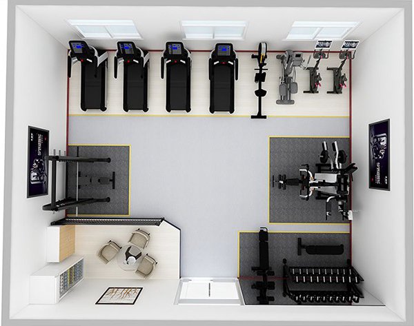80平方健身房配置方案-广西星空xk体育健身器材有限公司