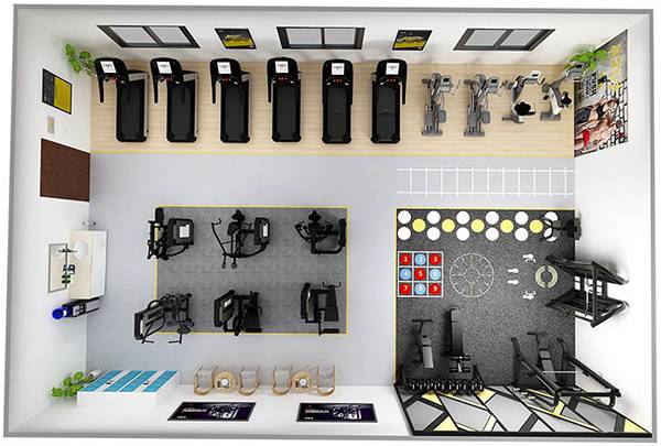 120平方健身房配置方案-广西星空xk体育健身器材有限公司